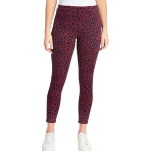 NWT Social Standard by Sanctuary Mid Rise Skinny Ankle Jeans Burgundy Cheetah 12